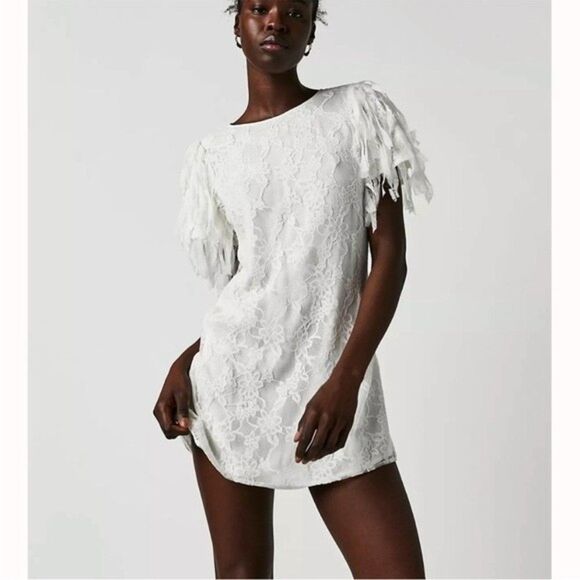 Free People Songbird Mini Dress White Size Large - Picture 3 of 13